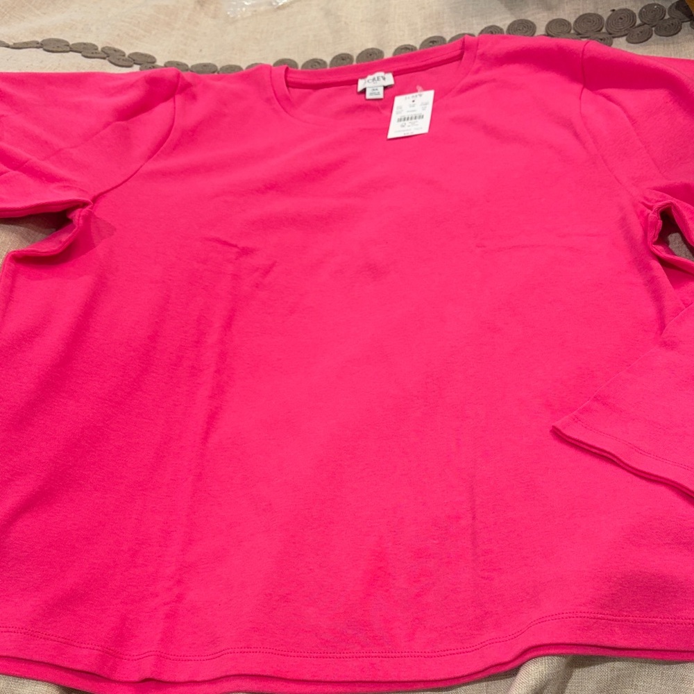 J. Crew Soft Fuchsia Long-Sleeve Everyday Tee/NWT/3X - Picture 6 of 12